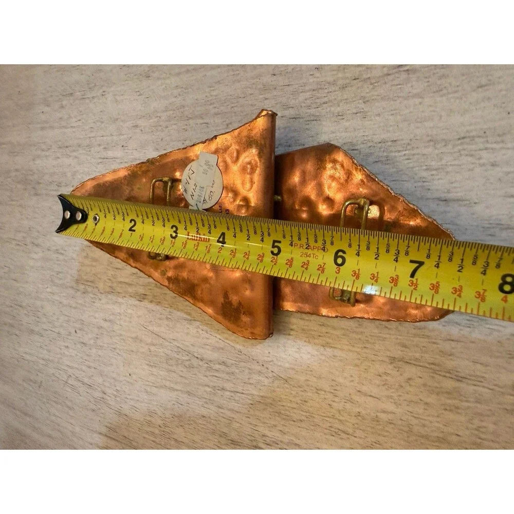 Vintage FraJo Modernist Brutalist Sculptural Belt Buckle 1980s Copper Hammered
